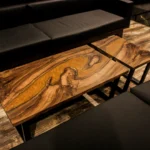 Royal Gold Epoxy Coffee Table – Elegant Grandeur
